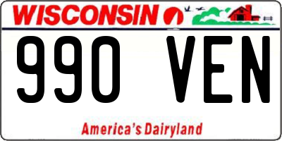 WI license plate 990VEN