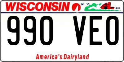 WI license plate 990VEO