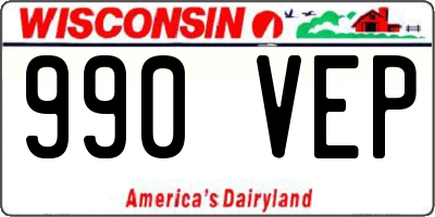 WI license plate 990VEP
