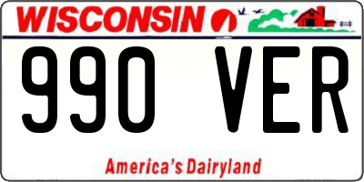 WI license plate 990VER