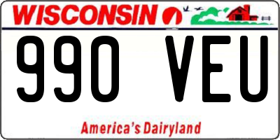 WI license plate 990VEU