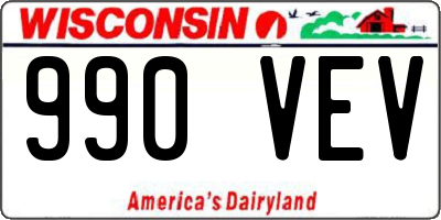 WI license plate 990VEV