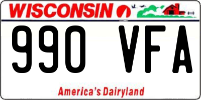 WI license plate 990VFA
