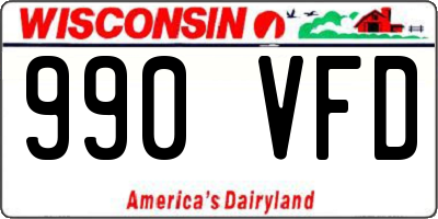 WI license plate 990VFD