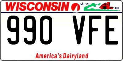 WI license plate 990VFE