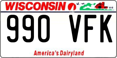 WI license plate 990VFK