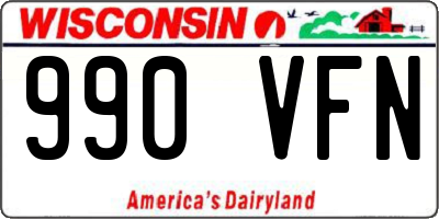 WI license plate 990VFN