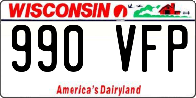 WI license plate 990VFP