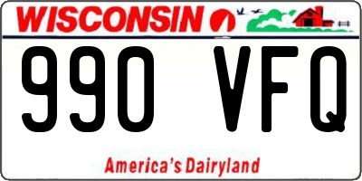 WI license plate 990VFQ