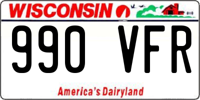 WI license plate 990VFR