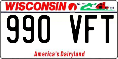 WI license plate 990VFT