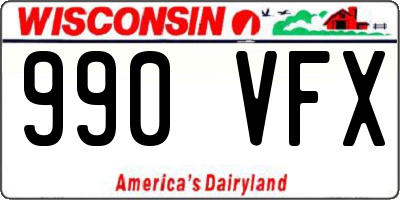 WI license plate 990VFX