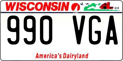 WI license plate 990VGA