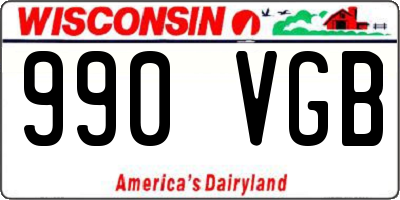 WI license plate 990VGB