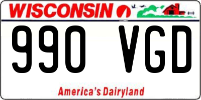 WI license plate 990VGD
