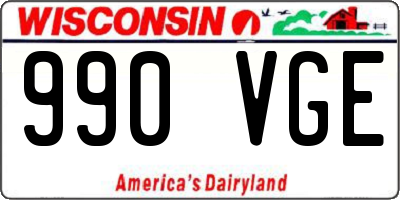 WI license plate 990VGE