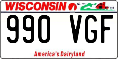 WI license plate 990VGF