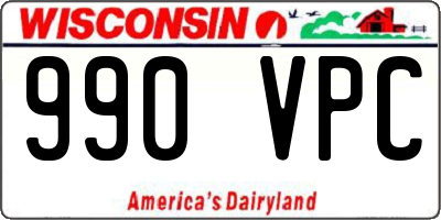 WI license plate 990VPC