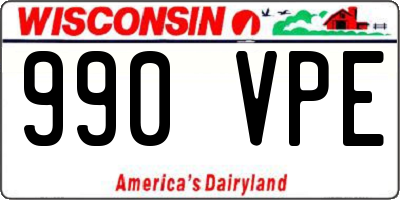 WI license plate 990VPE