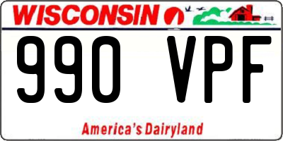 WI license plate 990VPF