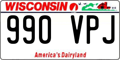 WI license plate 990VPJ