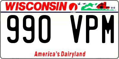 WI license plate 990VPM