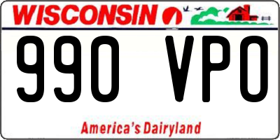 WI license plate 990VPO