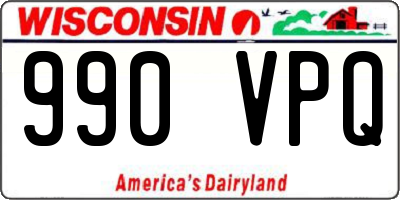 WI license plate 990VPQ