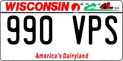 WI license plate 990VPS