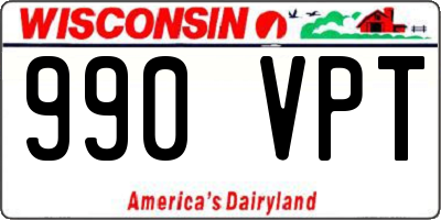 WI license plate 990VPT