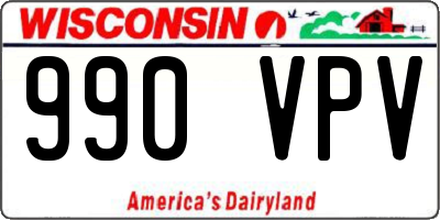 WI license plate 990VPV