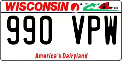 WI license plate 990VPW