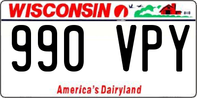 WI license plate 990VPY