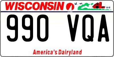 WI license plate 990VQA