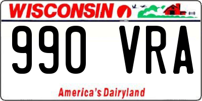WI license plate 990VRA