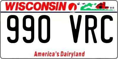 WI license plate 990VRC