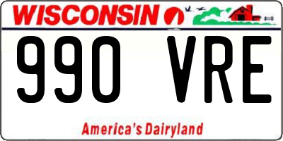 WI license plate 990VRE