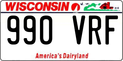 WI license plate 990VRF
