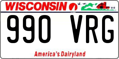 WI license plate 990VRG