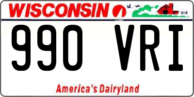 WI license plate 990VRI