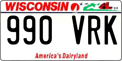 WI license plate 990VRK