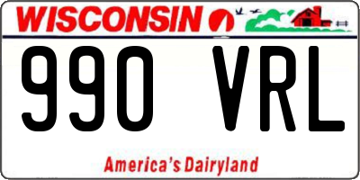 WI license plate 990VRL