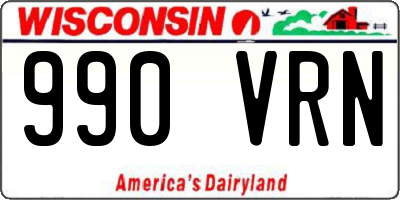 WI license plate 990VRN