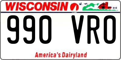 WI license plate 990VRO