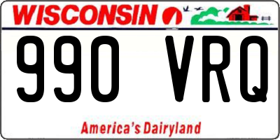 WI license plate 990VRQ
