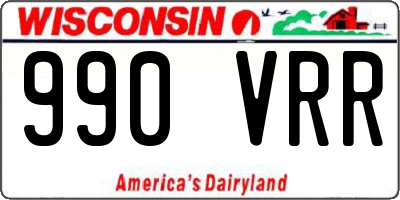 WI license plate 990VRR