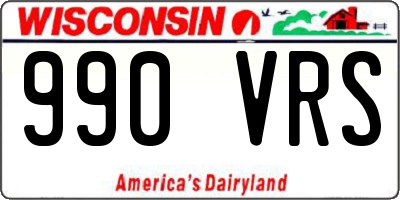 WI license plate 990VRS