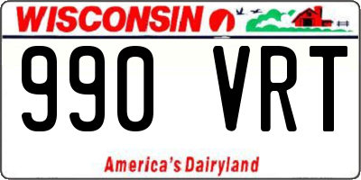 WI license plate 990VRT