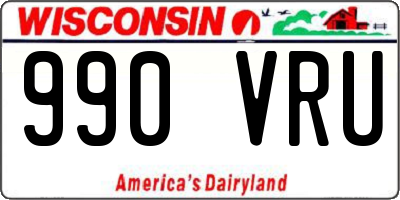 WI license plate 990VRU