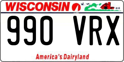 WI license plate 990VRX
